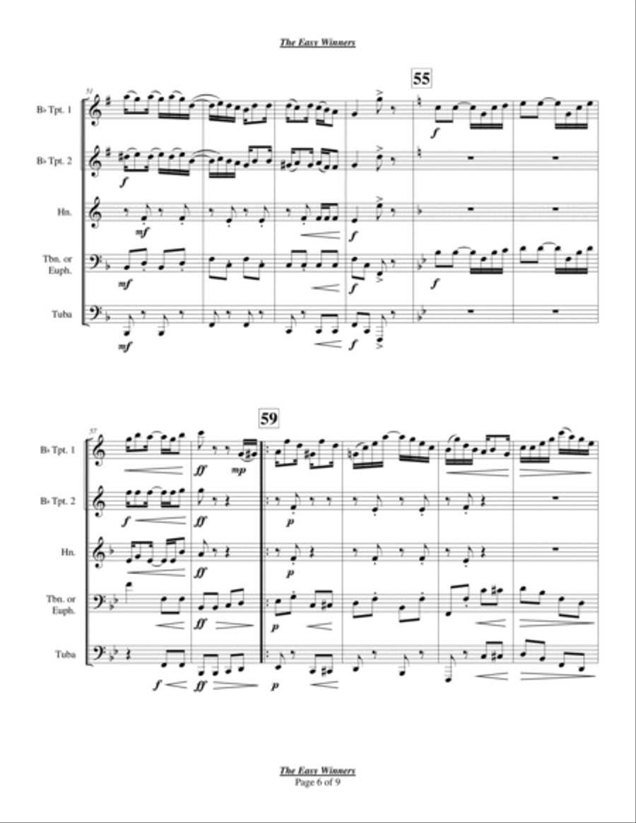 The Easy Winners Chamber Music scores gallery preview page 6