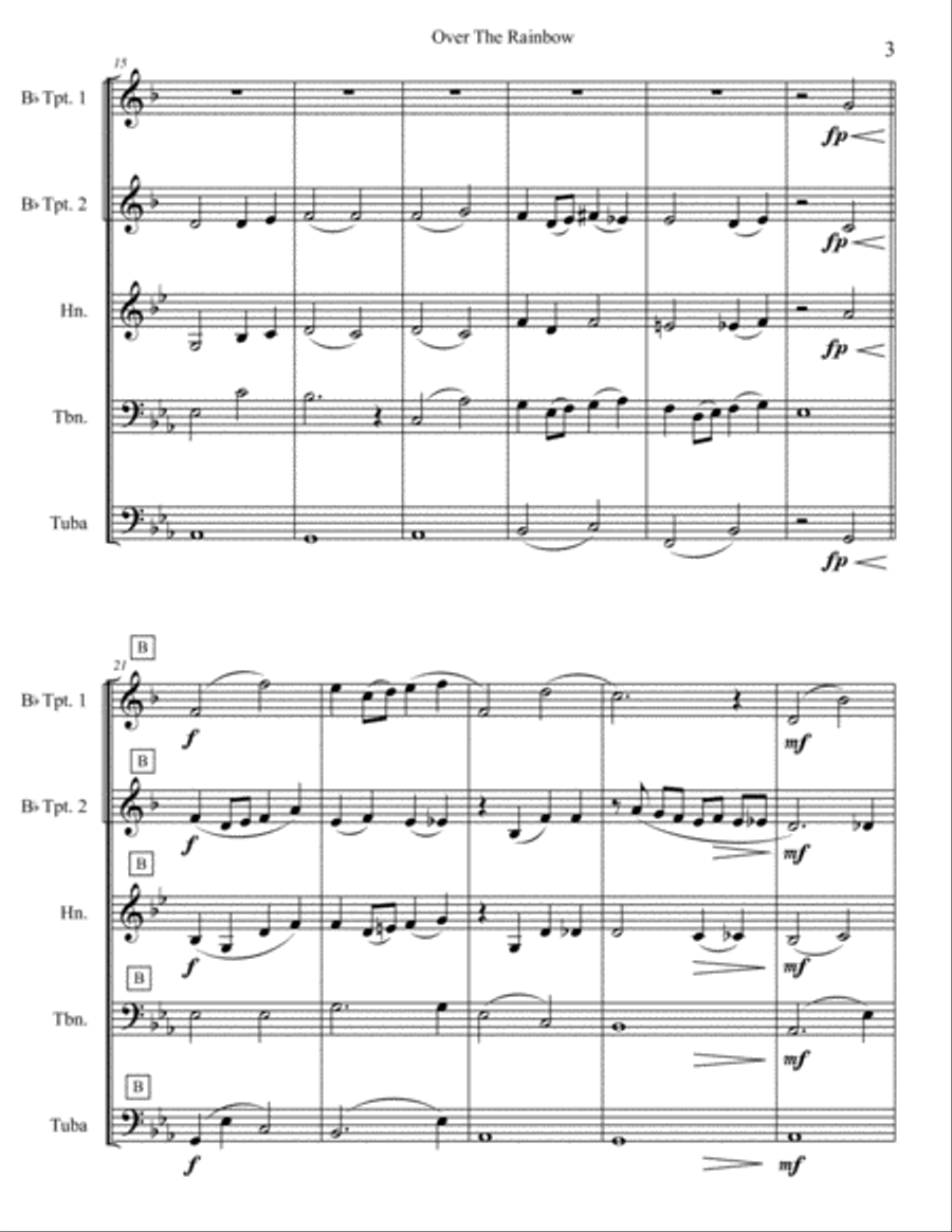 Over The Rainbow (from The Wizard Of Oz) Brass Ensemble scores gallery preview page 4