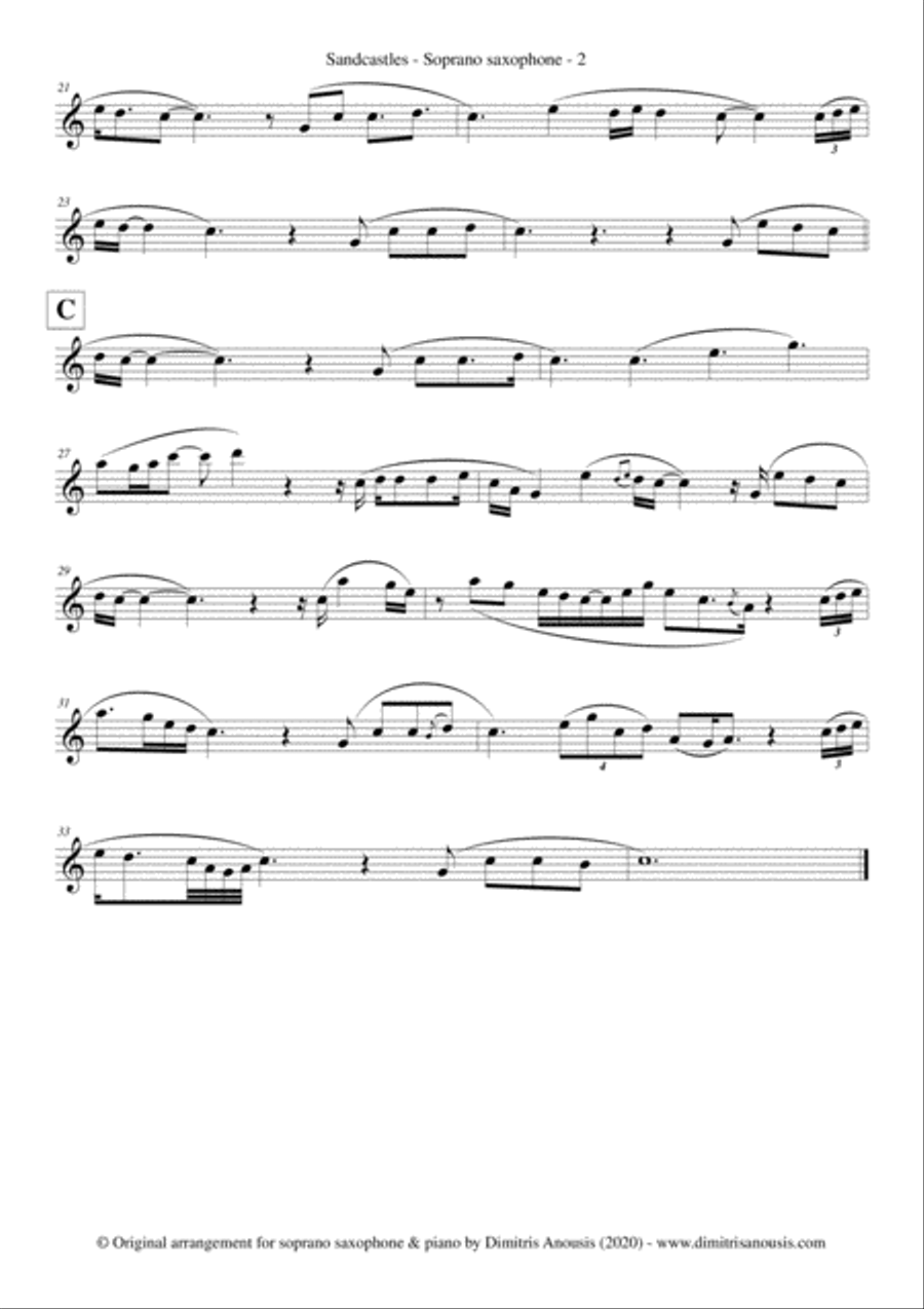 Sandcastles Soprano Saxophone scores gallery preview page 4