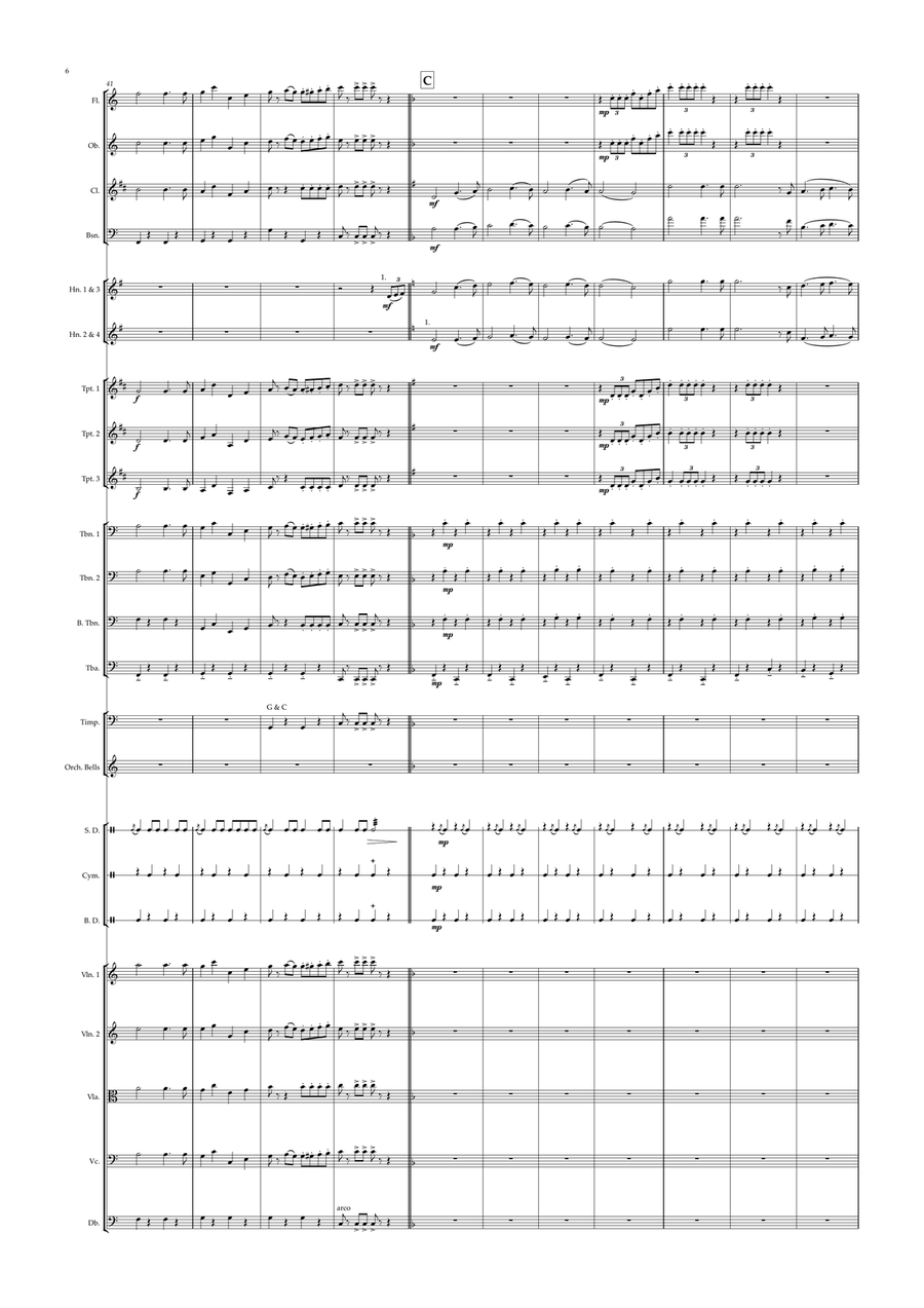 Monegasque (Monaco) National Anthem for Symphony Orchestra (Olympic National Anthem Series) Full Orchestra scores gallery preview page 6