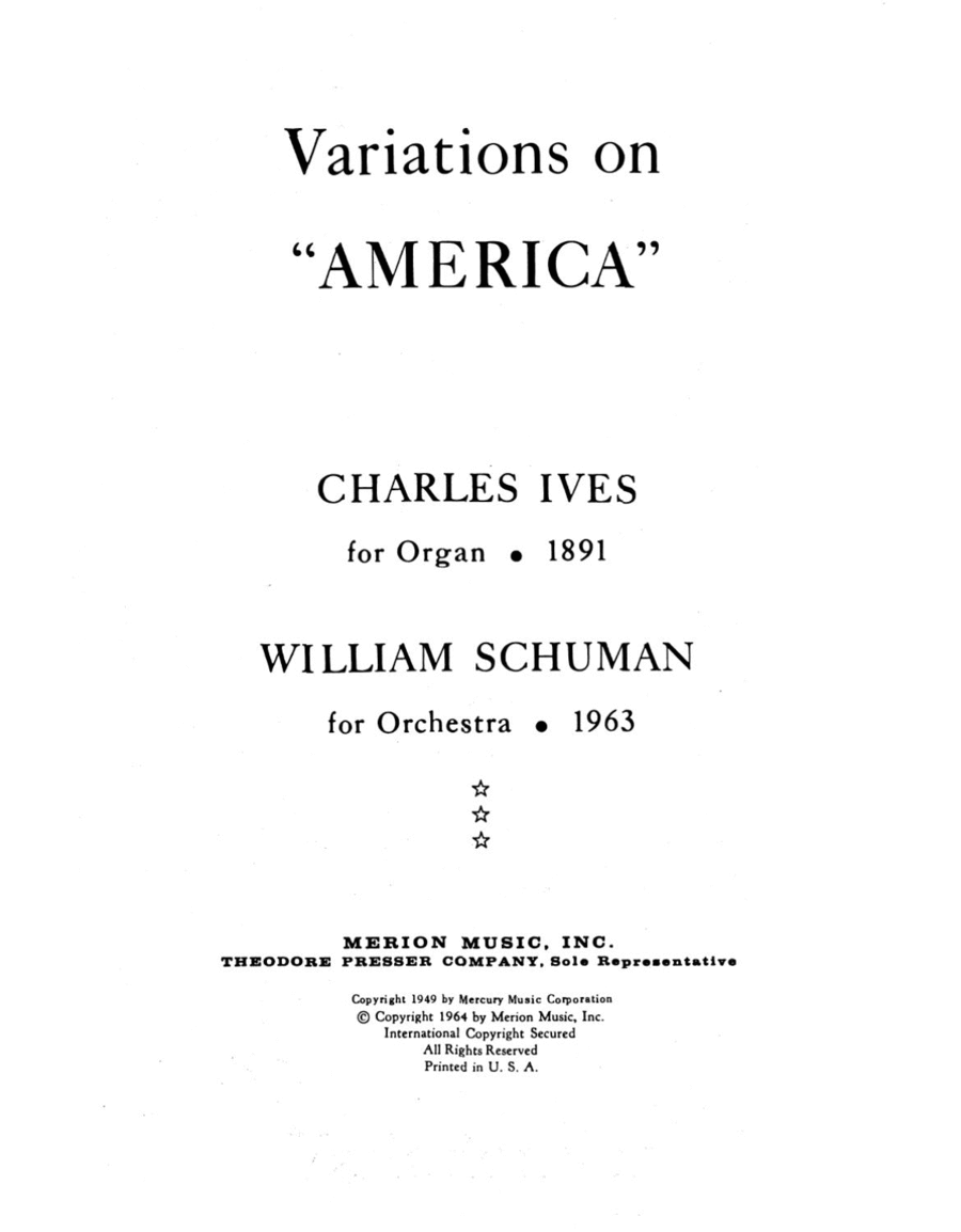 Book cover for Variations on "America"