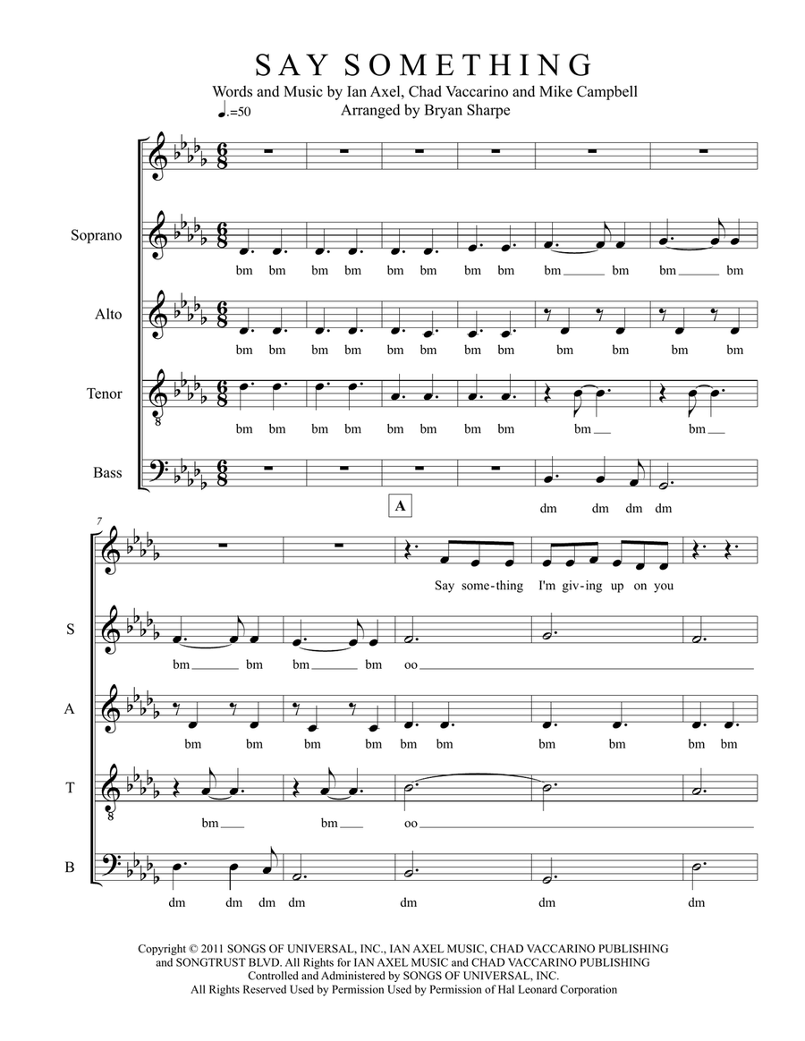 Say Something 4-Part scores gallery preview page 1