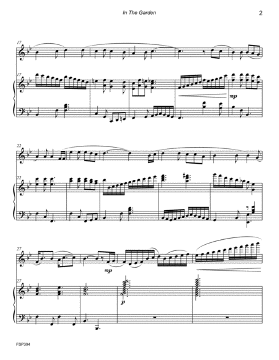 IN THE GARDEN - FLUTE SOLO with Piano Accompaniment Flute Solo scores gallery preview page 2
