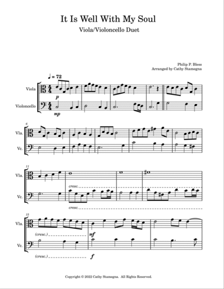 It Is Well With My Soul (Viola/Violoncello Duet) String Duet scores gallery preview page 2