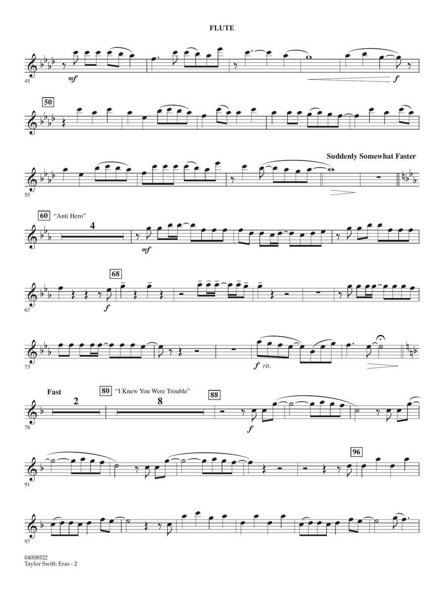 Taylor Swift: Eras (arr. Johnnie Vinson) - Flute Concert Band scores gallery preview page 2