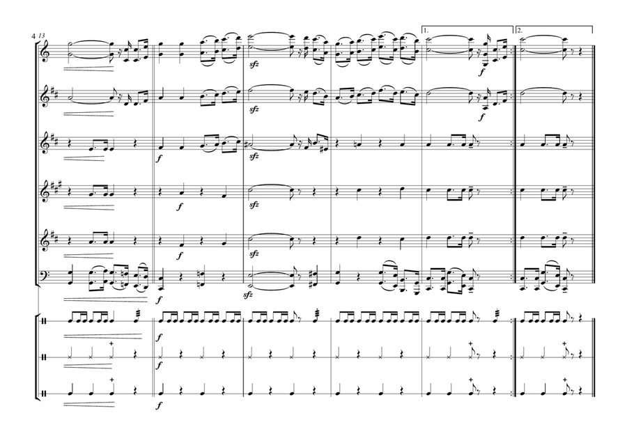 Thai National Anthem for Flexible Band/Korps (World National Anthem Series) Concert Band scores gallery preview page 4