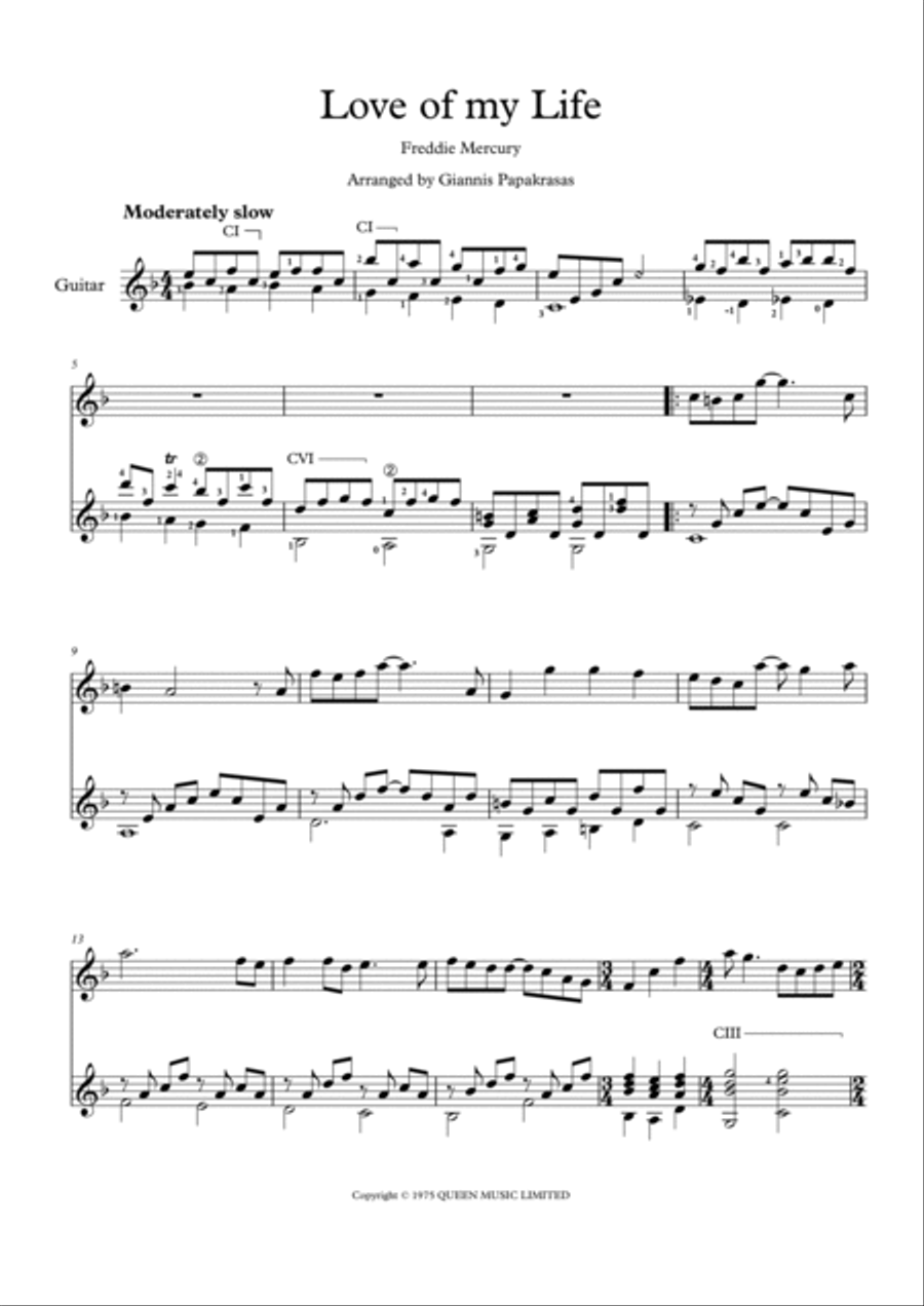 Love Of My Life Set of Parts scores gallery preview page 2