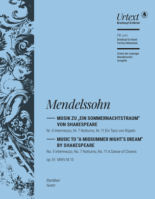 Book cover for A Midsummer Night's Dream No. 5, 7, 11 from Op. 61 MWV M 13