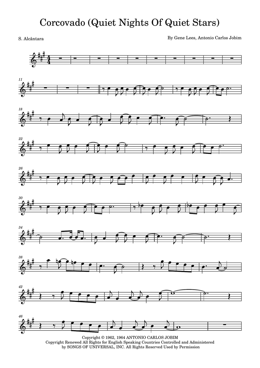 Quiet Nights Of Quiet Stars (Corcovado) Alto Saxophone scores gallery preview page 1