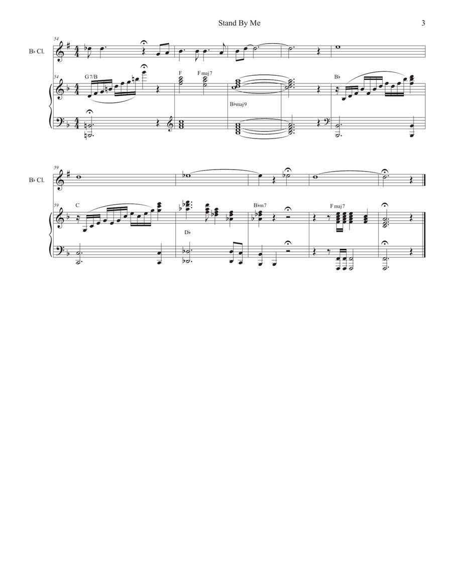 Stand By Me (Bb-Clarinet solo and Piano) B-Flat Clarinet scores gallery preview page 3