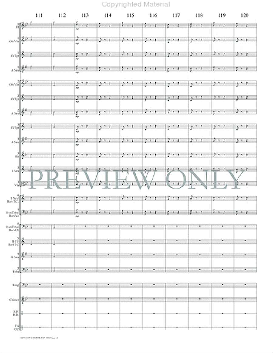 Ding Dong Merrily on High Concert Band scores gallery preview page 15