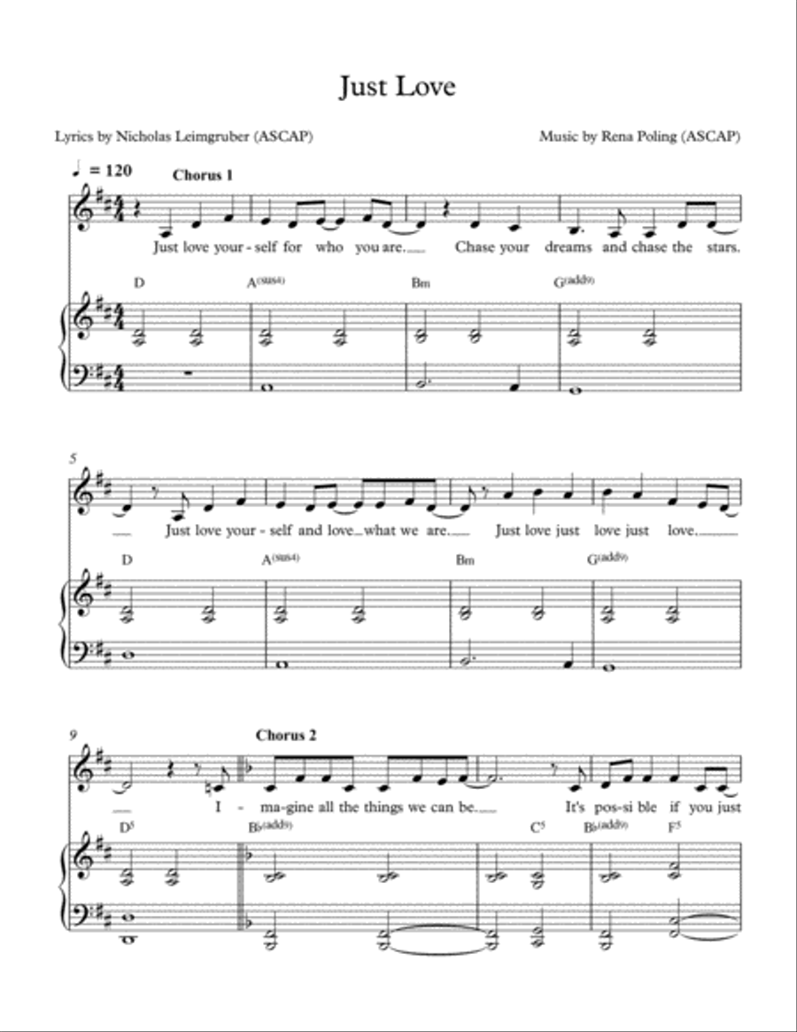 Just Love Voice scores gallery preview page 1