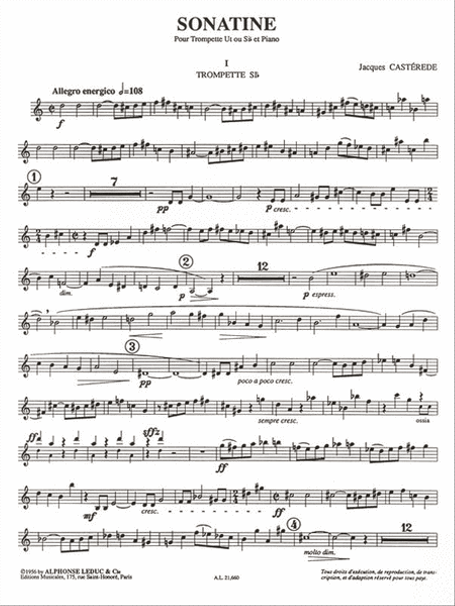 Sonatina for Trumpet and Piano Trumpet Solo scores gallery preview page 2