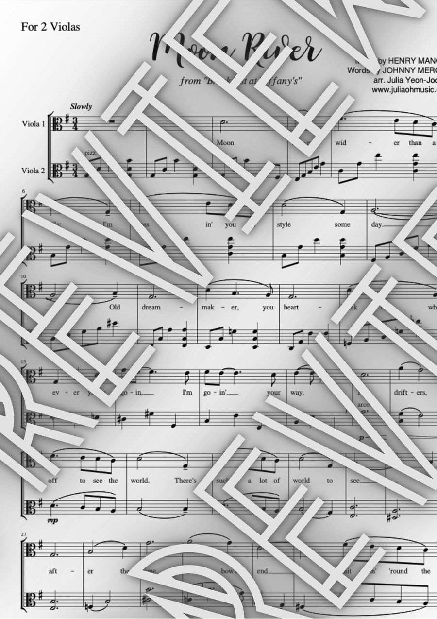 Moon River Moon River String Duet scores gallery preview page 1