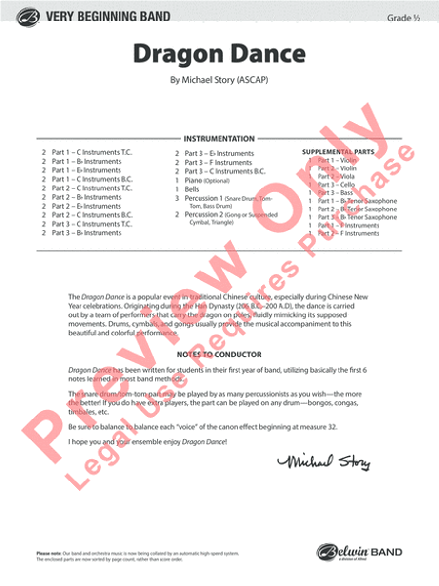 Dragon Dance Concert Band scores gallery preview page 2