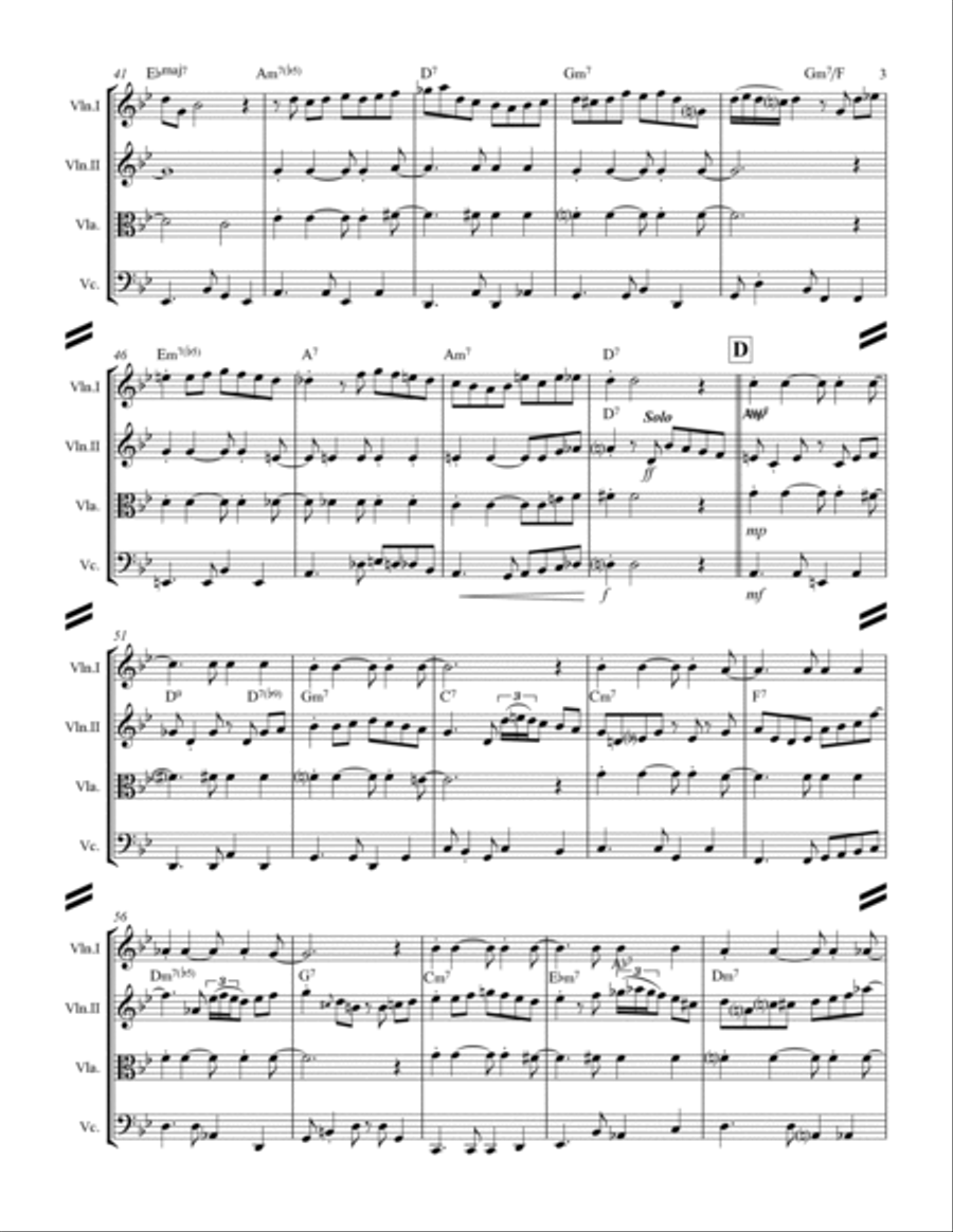 The Shadow Of Your Smile String Quartet scores gallery preview page 4