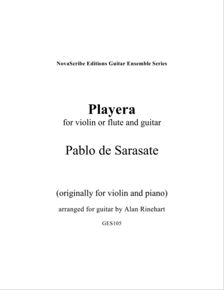 Playera arr. for guitar and flute or violin Small Ensemble scores gallery preview page 2