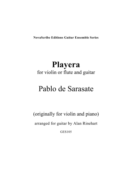 Playera arr. for guitar and flute or violin