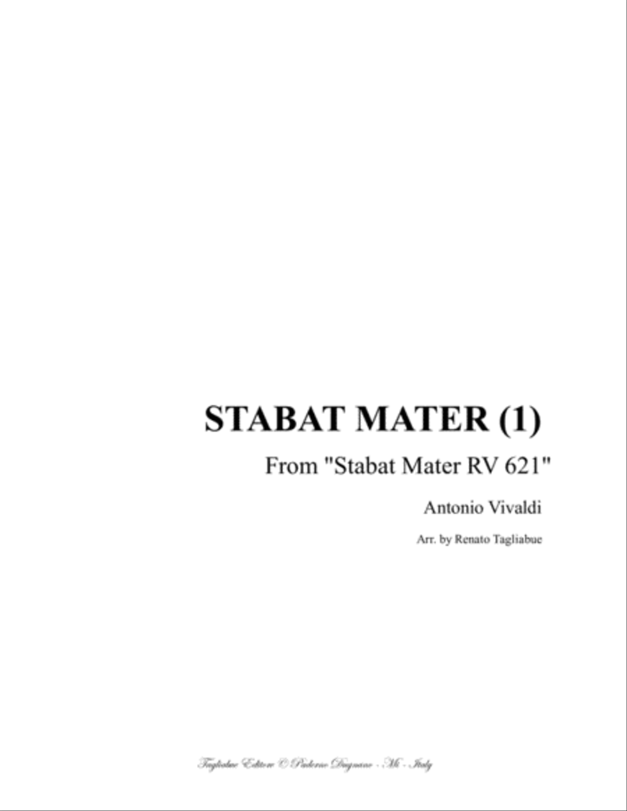 STABAT MATER (I) - (From Stabat Mater- RV 621) - For Alto,and Organ 3 staff image number null