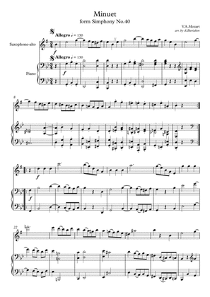 Minuet from Siphony No.40 (saxophone-alto)