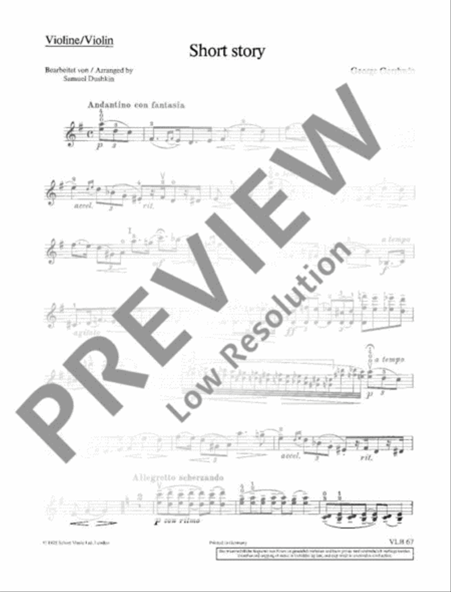 Short story Violin Solo scores gallery preview page 8