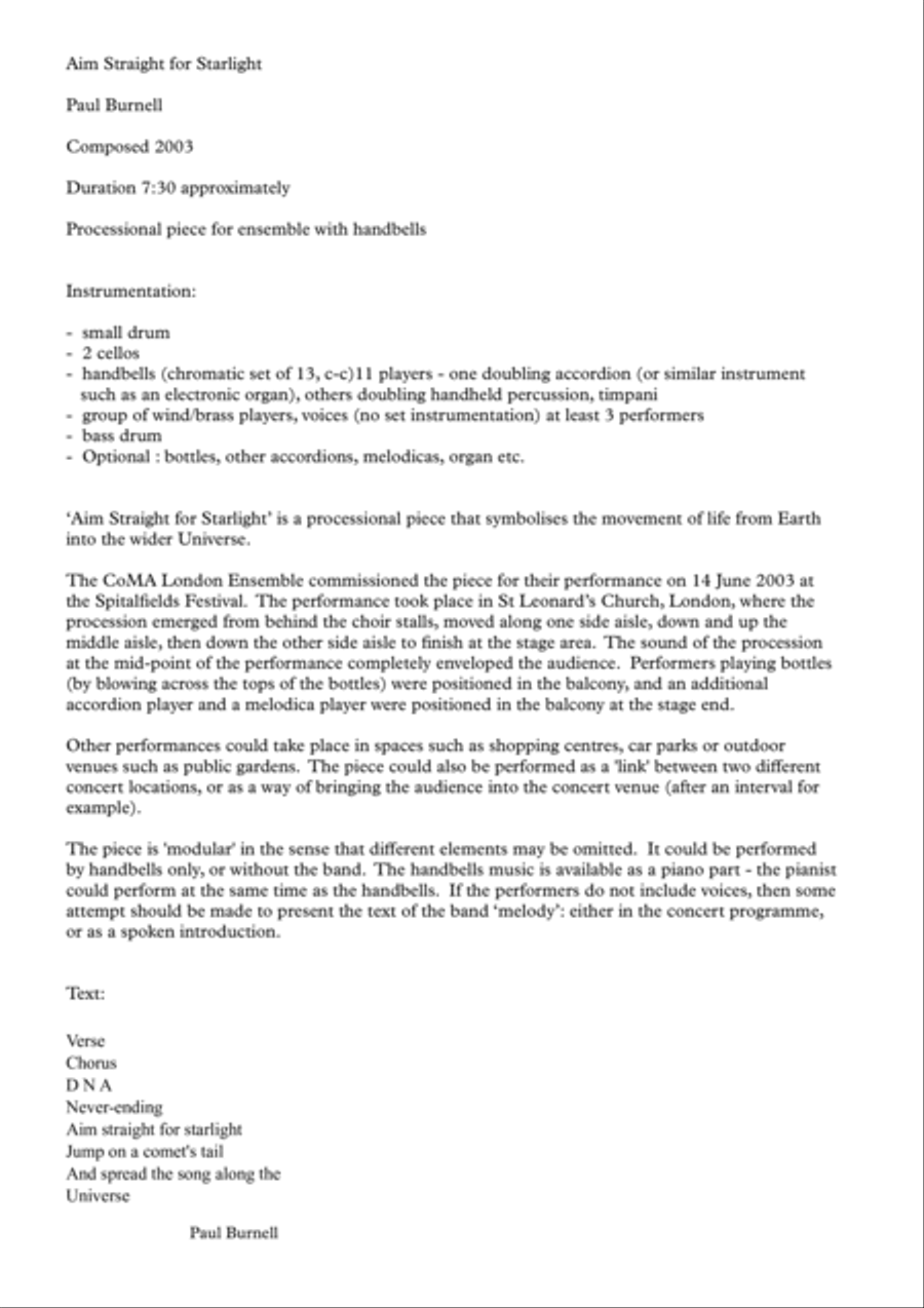 Aim Straight for Starlight Handbell Choir scores gallery preview page 2