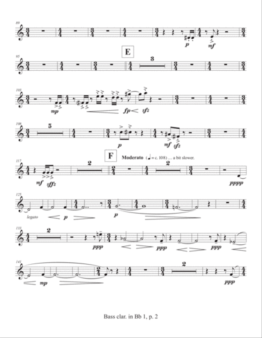Concerto for Concert Band (2011) Bass clarinet in Bb part 1 Concert Band scores gallery preview page 2