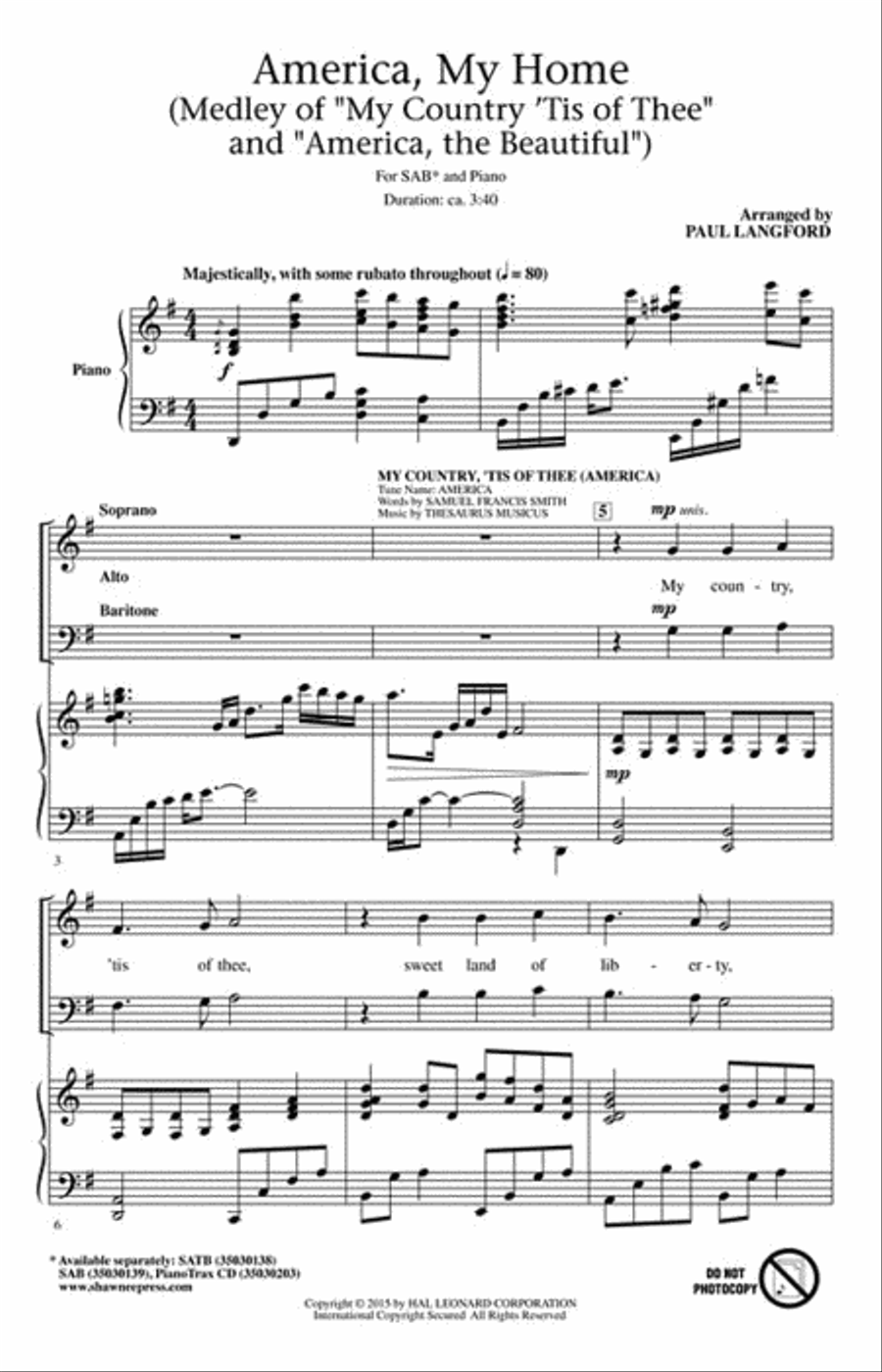 America, My Home 3-Part scores gallery preview page 2