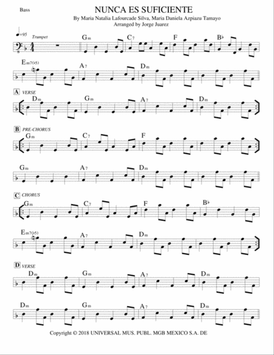 Nunca Es Suficiente Tenor Saxophone scores gallery preview page 1