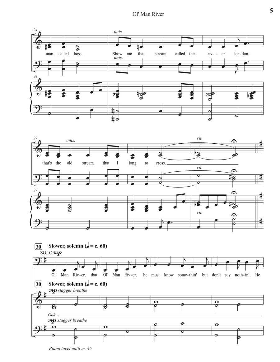 Ol' Man River 4-Part scores gallery preview page 5