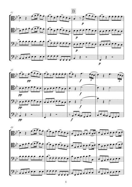 Mozart: "Eine Kleine NachtMusik 1. Allegro for Trombone (Low Brass) Quartet image number null