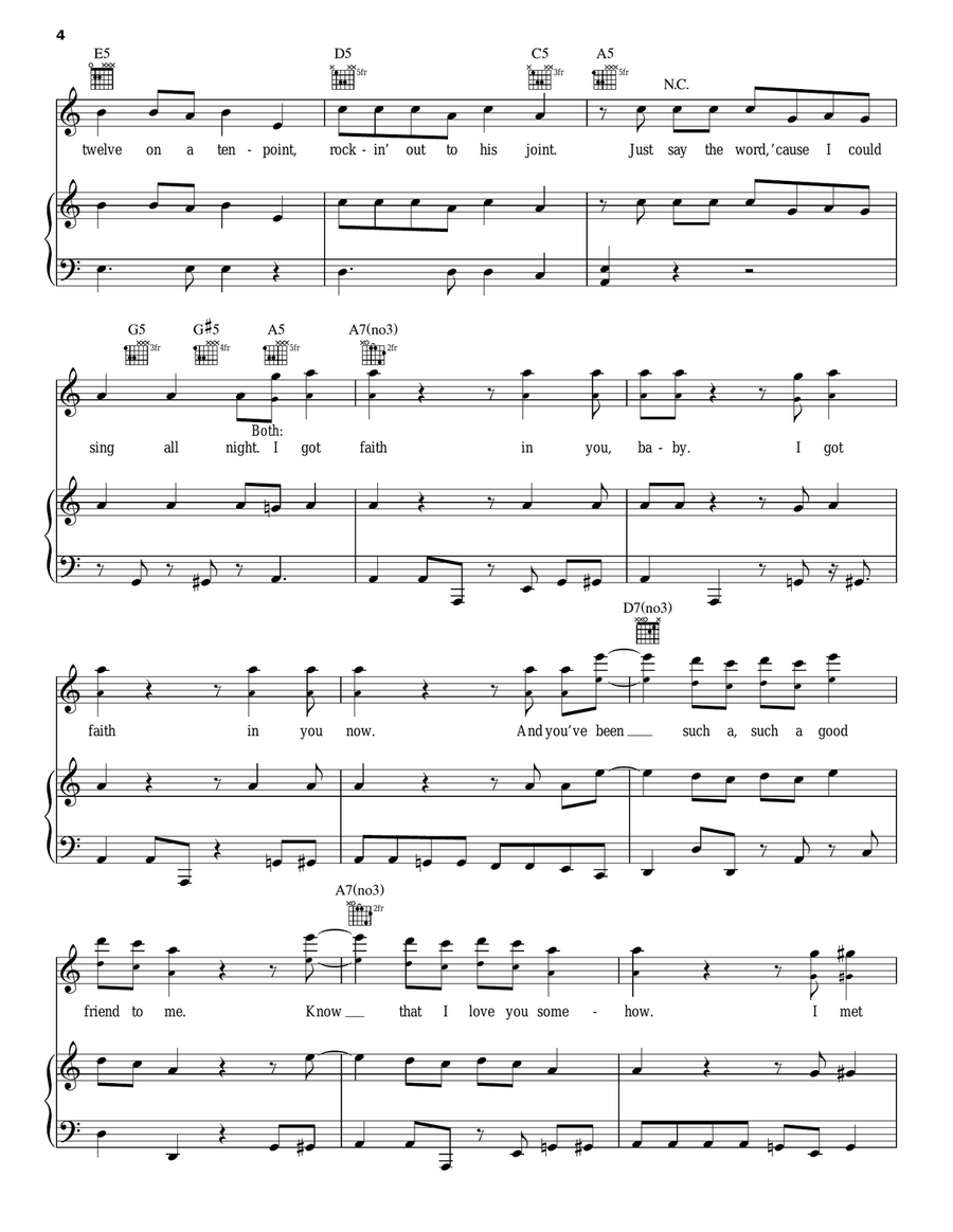 Faith Piano, Vocal, Guitar scores gallery preview page 4