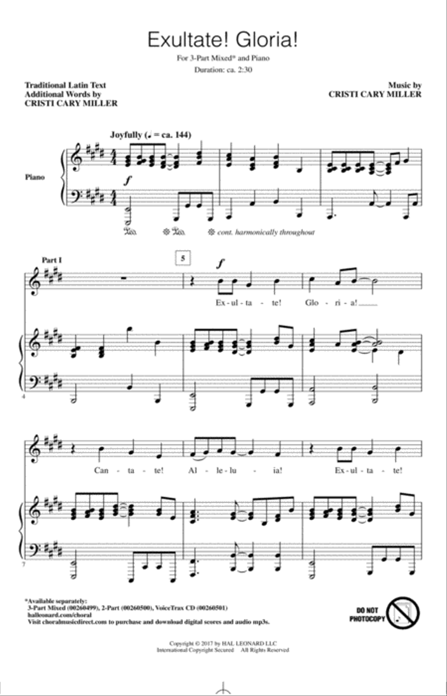 Exultate! Gloria! 3-Part scores gallery preview page 1