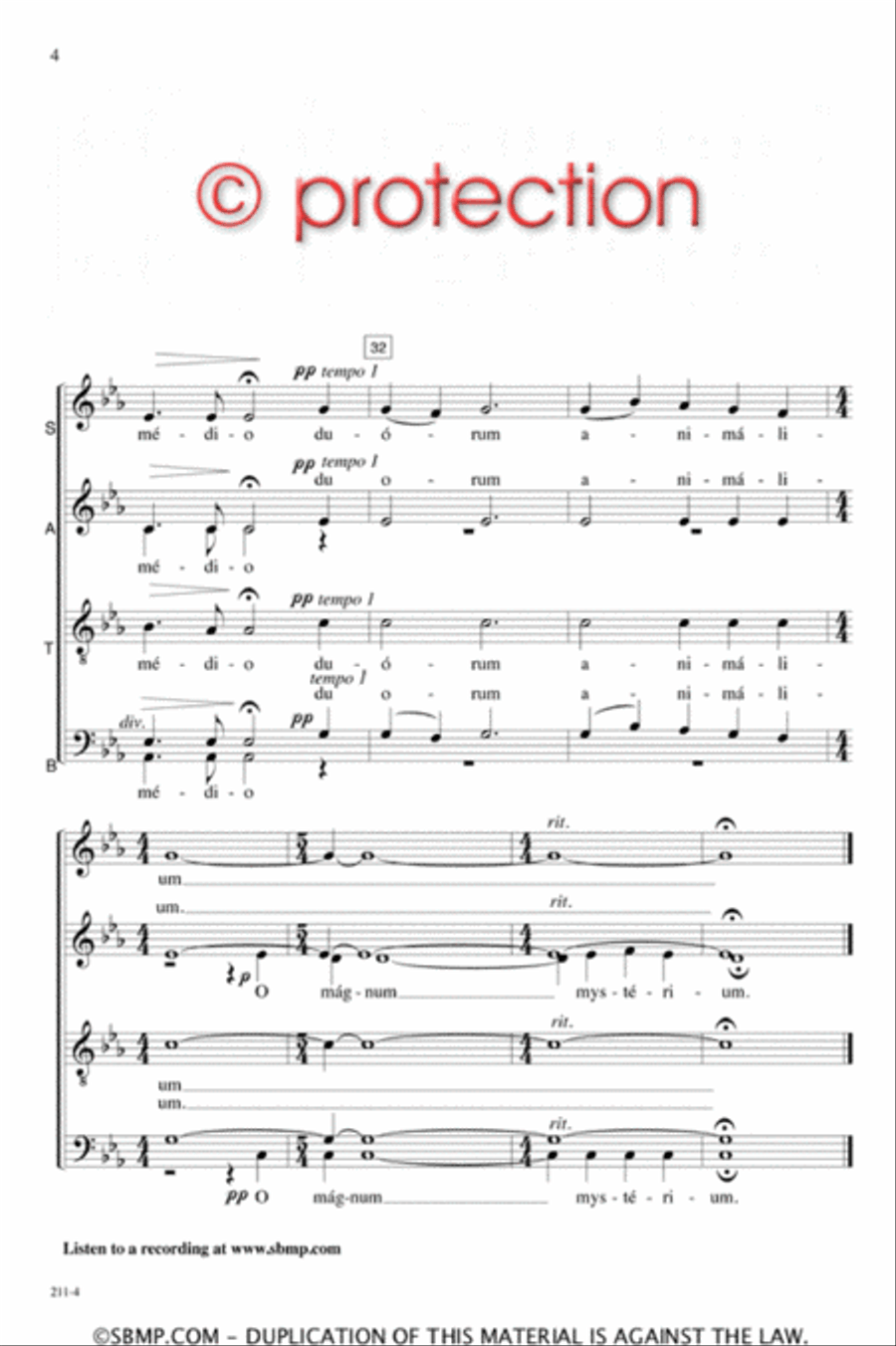 O magnum mysterium - SATB Octavo 4-Part scores gallery preview page 4