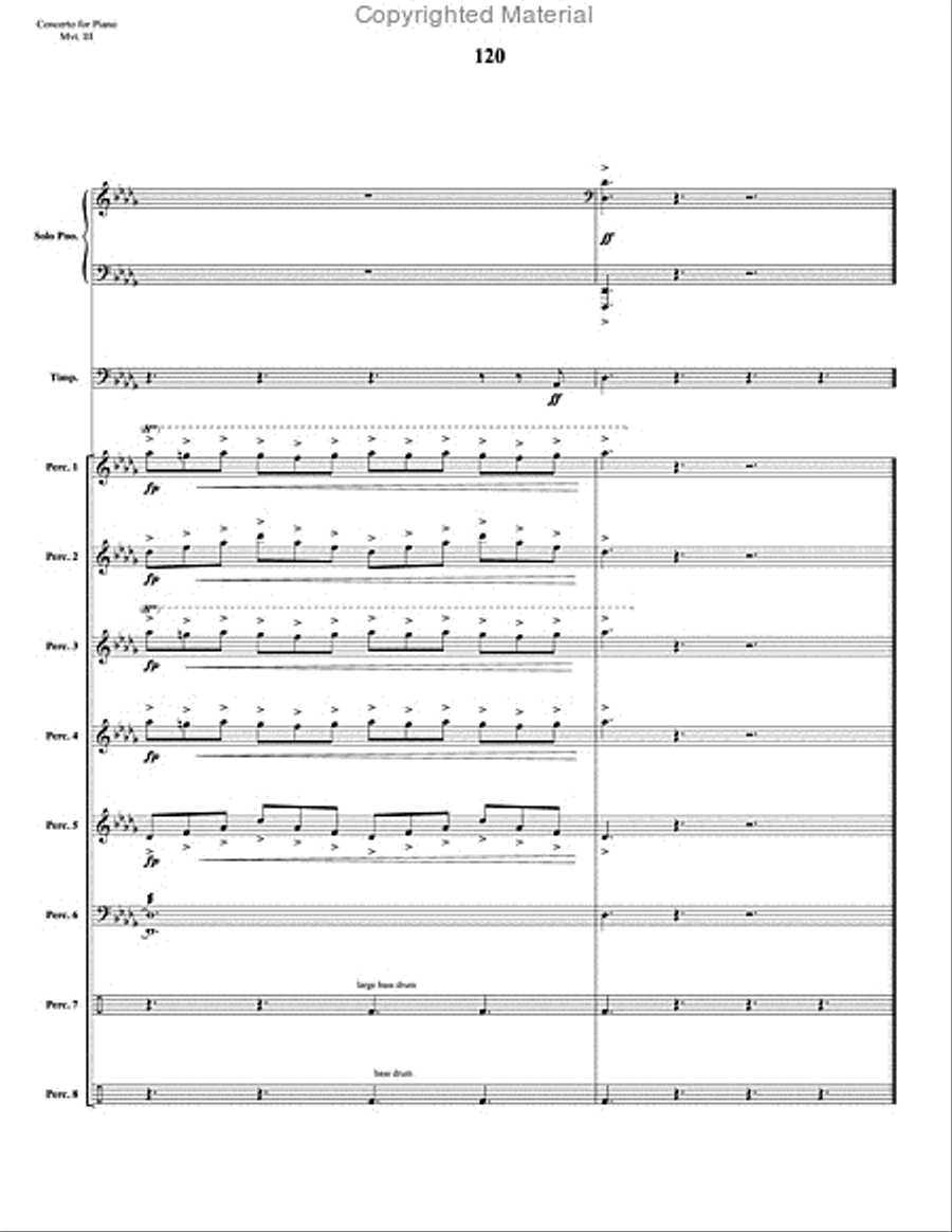 Concerto for Piano and Percussion Orchestra Percussion Ensemble scores gallery preview page 34