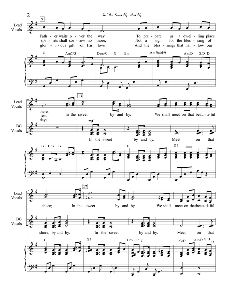 In The Sweet By And By Piano scores gallery preview page 2