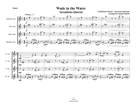 Wade in the Water - Saxophone Quartet (SATB / AATB) - Intermediate image number null
