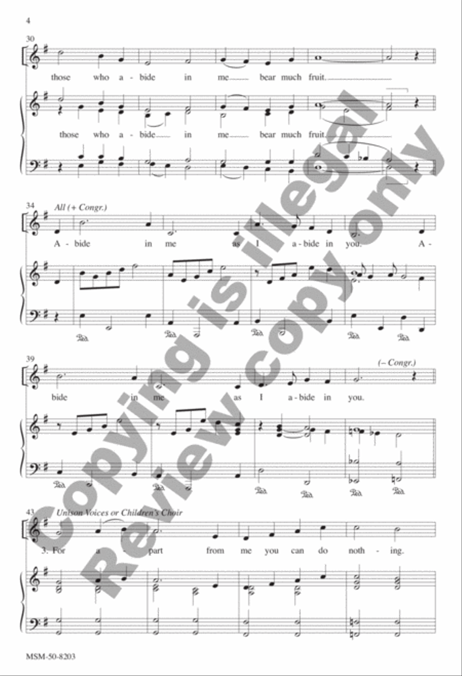 I Am the Vine (Communion Song) 4-Part scores gallery preview page 4