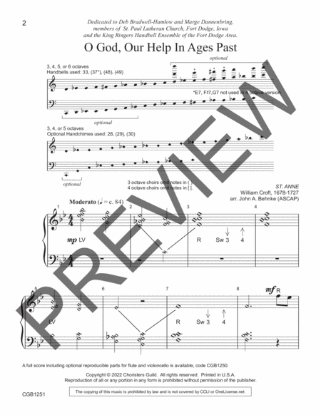 O God, Our Help in Ages Past (Handbell Score) image number null