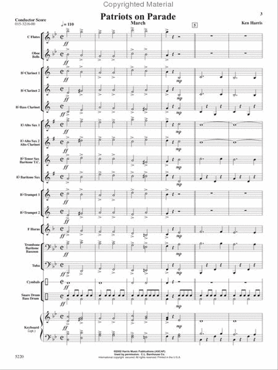 Patriots on Parade Concert Band scores gallery preview page 2