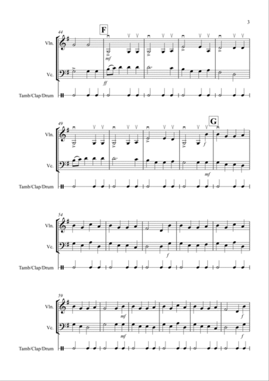 Basse Dance by Susato for Violin and Cello Duet String Duet scores gallery preview page 3