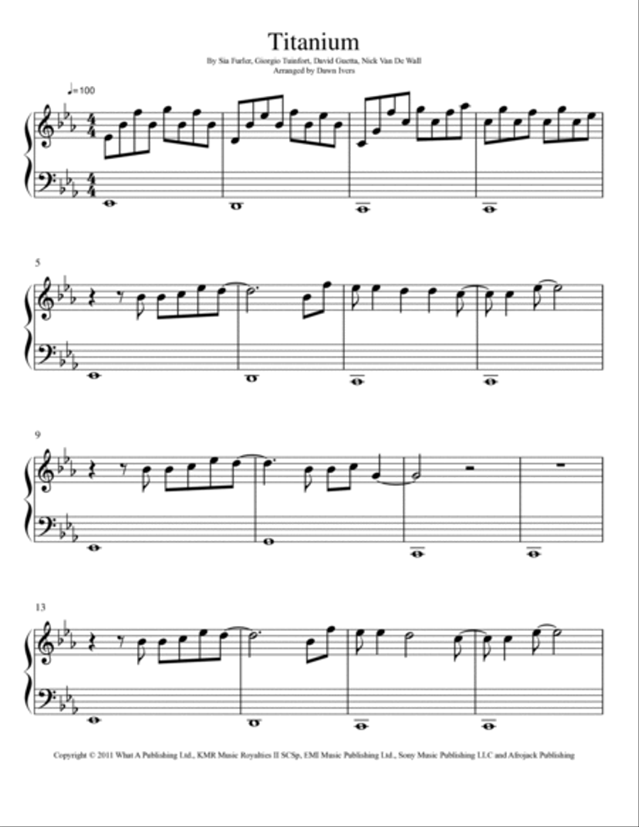 Titanium Titanium Piano Solo scores gallery preview page 2