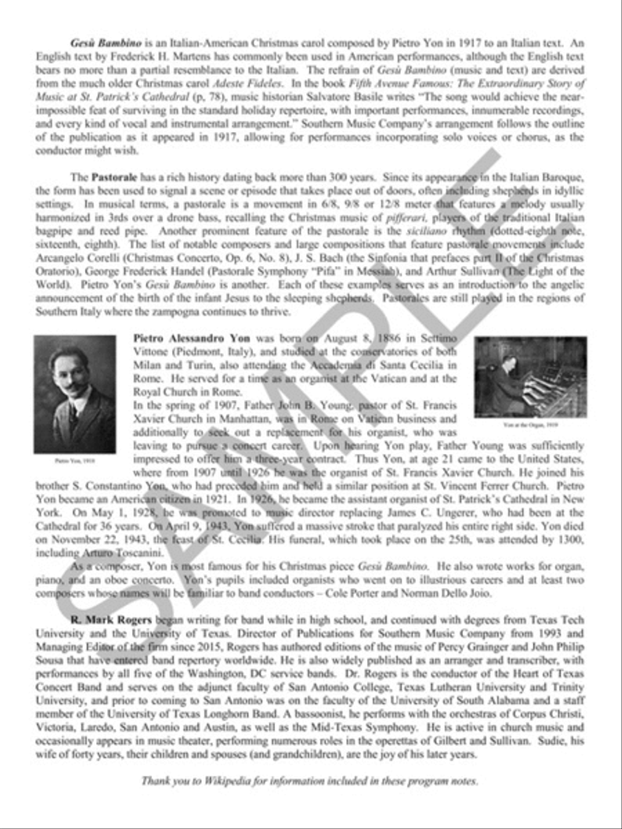 Gesu Bambino (The Infant Jesus): Pastorale for Christmas Concert Band scores gallery preview page 3