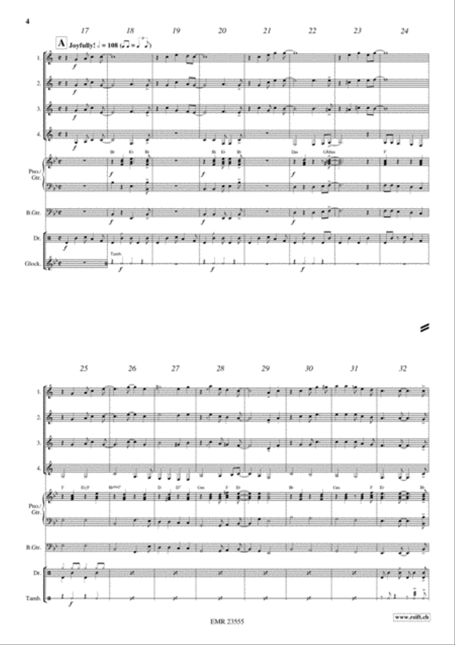 Gospel Time Euphonium Quartet scores gallery preview page 4