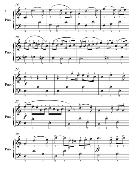 Theme from Piano Concerto Number 1 Easy Piano Sheet Music