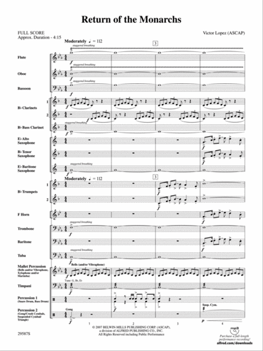 Return of the Monarchs Concert Band scores gallery preview page 2
