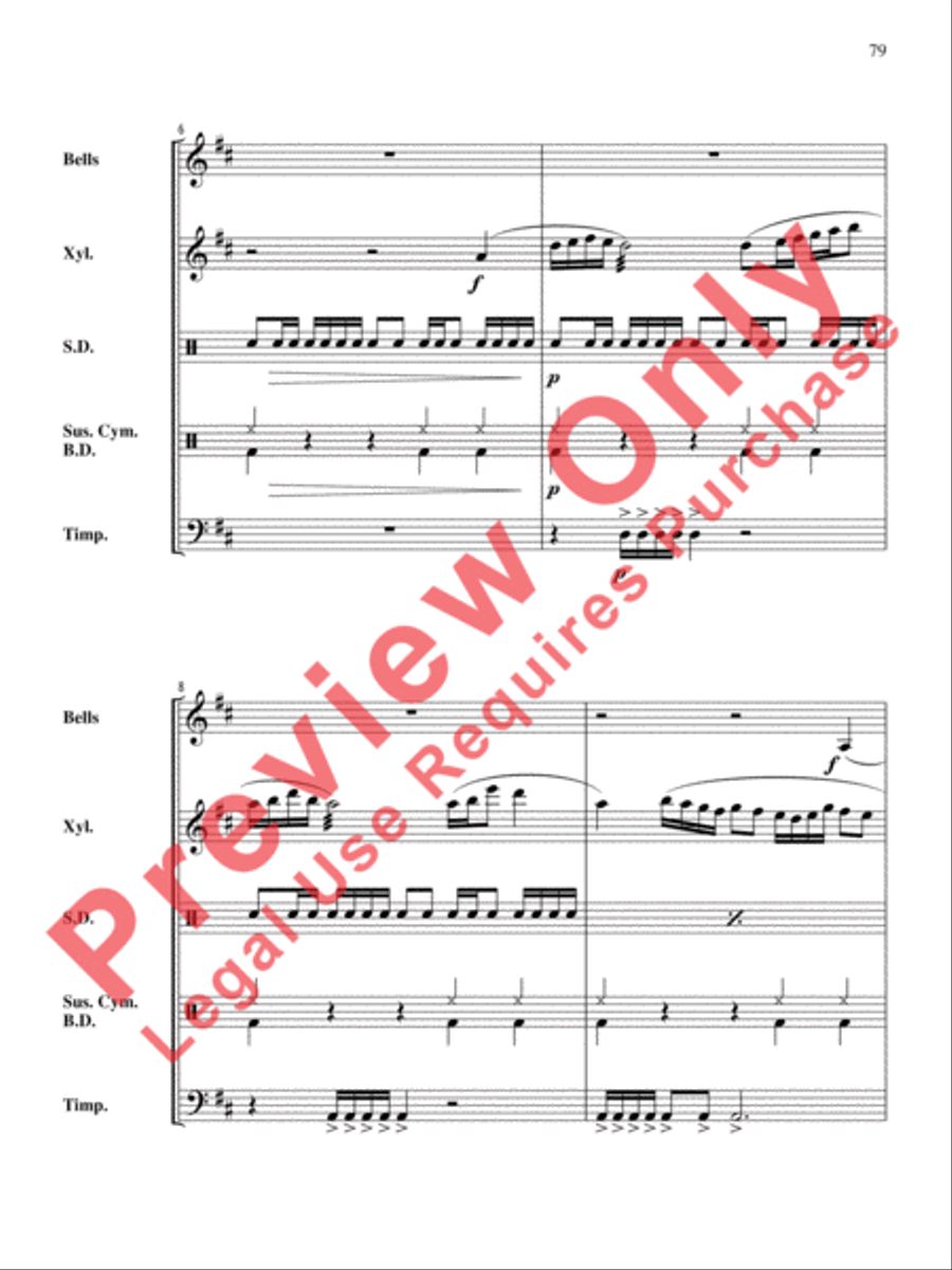 The Anthony J. Cirone Intermediate Percussion Ensemble Collection Percussion Ensemble scores gallery preview page 80