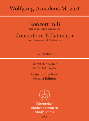 Book cover for Concerto for Bassoon and Orchestra B flat major, KV 191(186e)