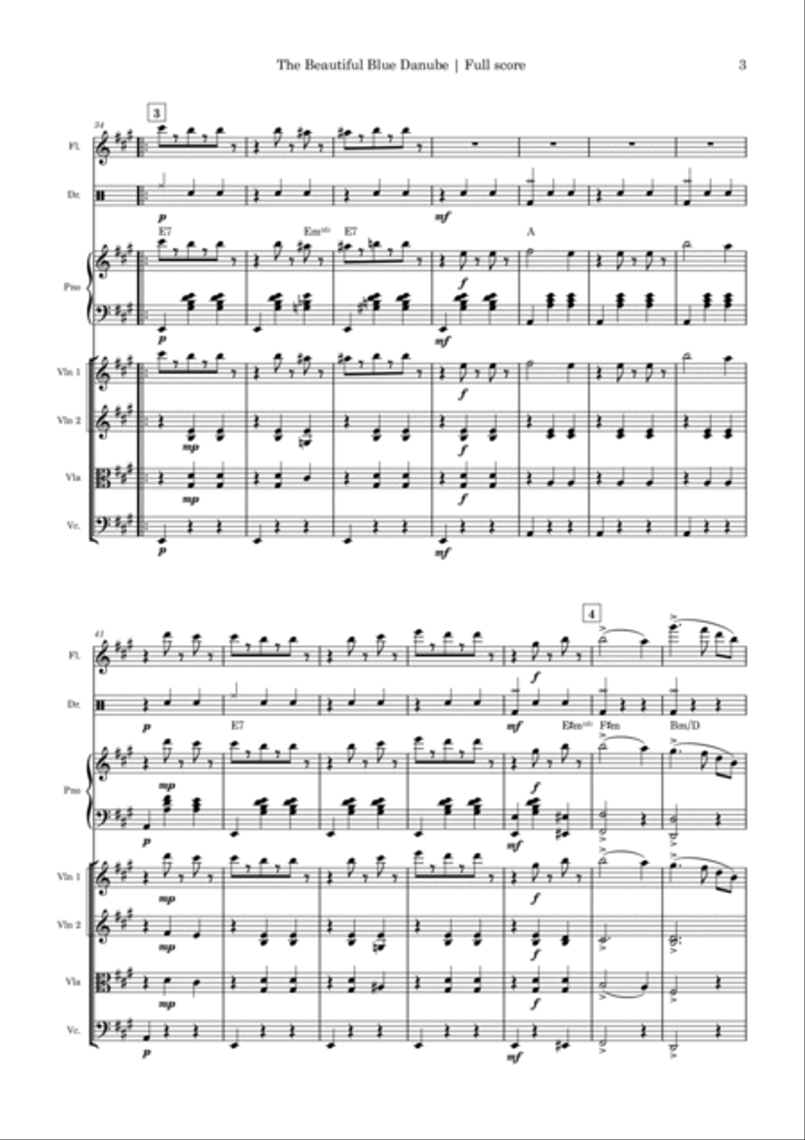 The Beautiful Blue Danube Chamber Music scores gallery preview page 3