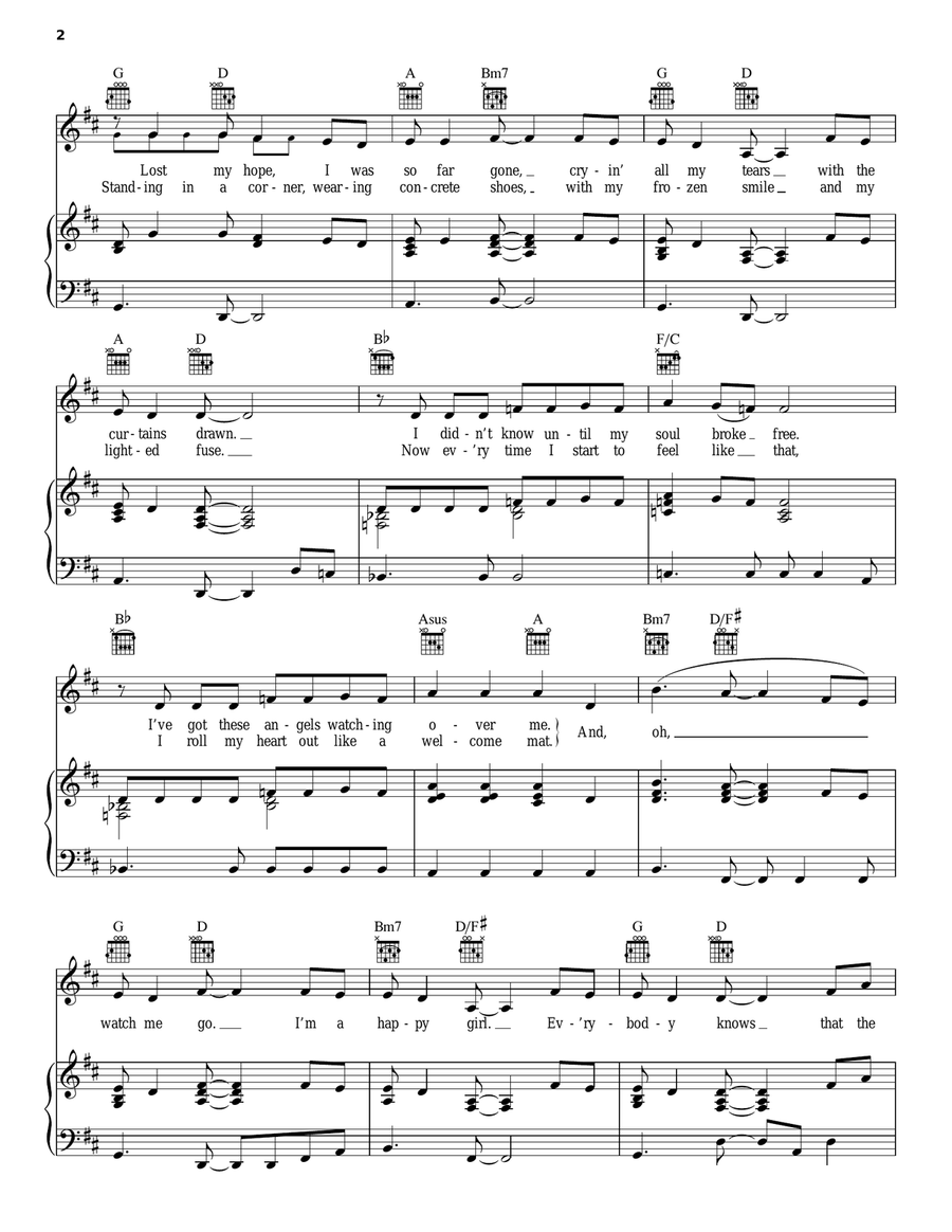 Happy Girl Happy Girl Piano, Vocal, Guitar scores gallery preview page 2